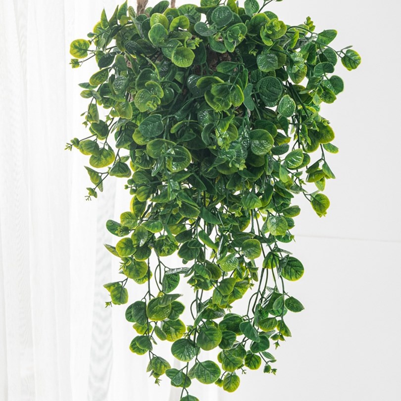 Artificial Hanging Plants - Eucalyptu Fern Rattan Artificial Plastic Plant