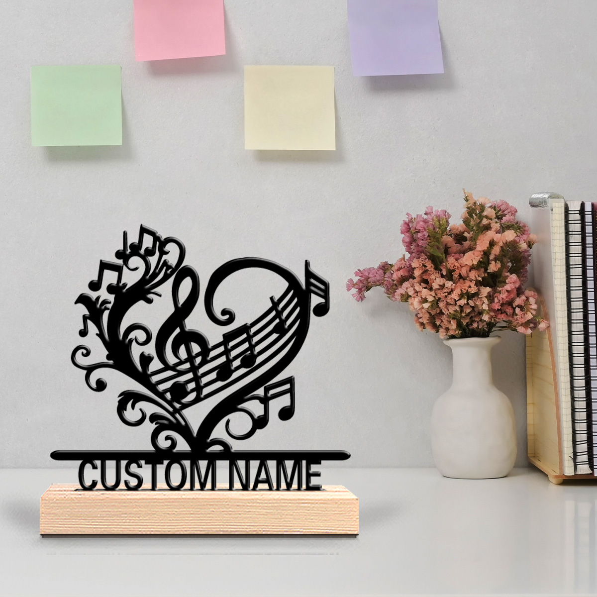 Home Decor Flowers - 1pc music flower Custom Text Metal
