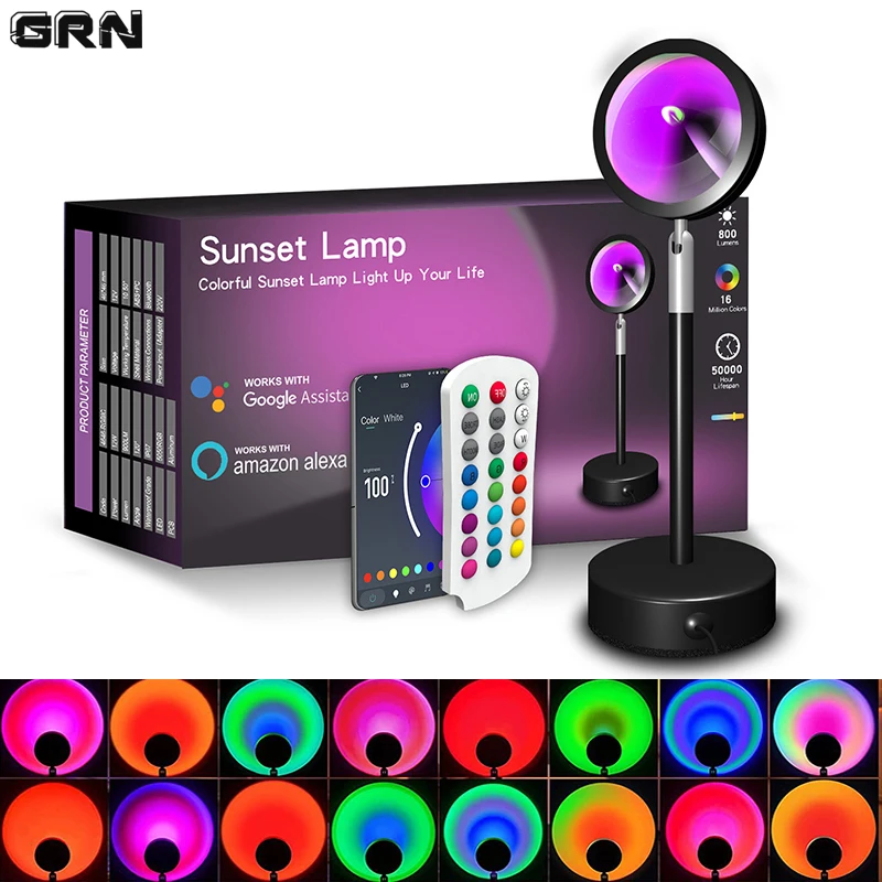 Home Decor App Free - Smart LED Sunset Lamp Colorful Changing