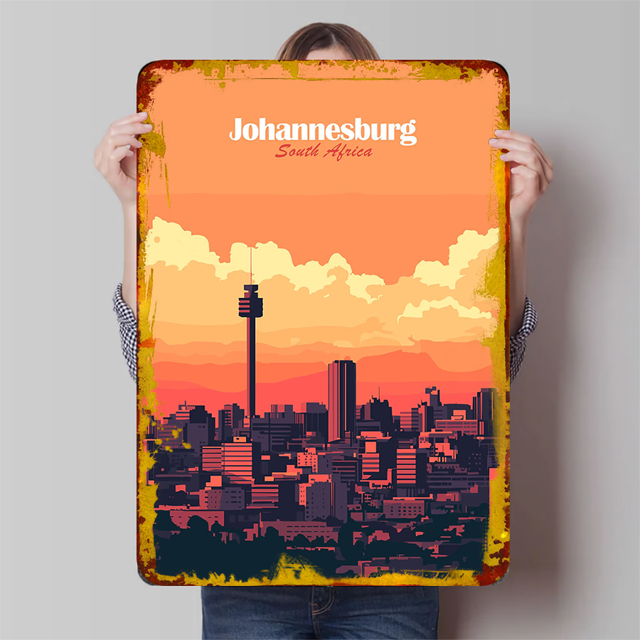 Home Decor Johannesburg - Johannesburg South Africa City Skyline Metal