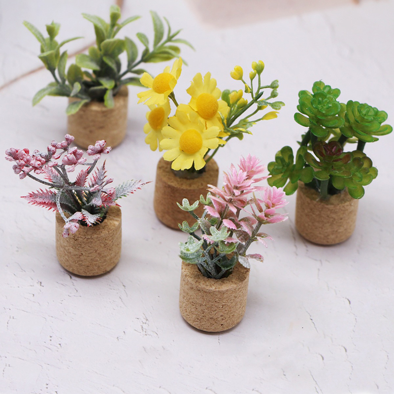 Home Decor Flowers - 1:12 Dollhouse Simulation Flower Plant Potted