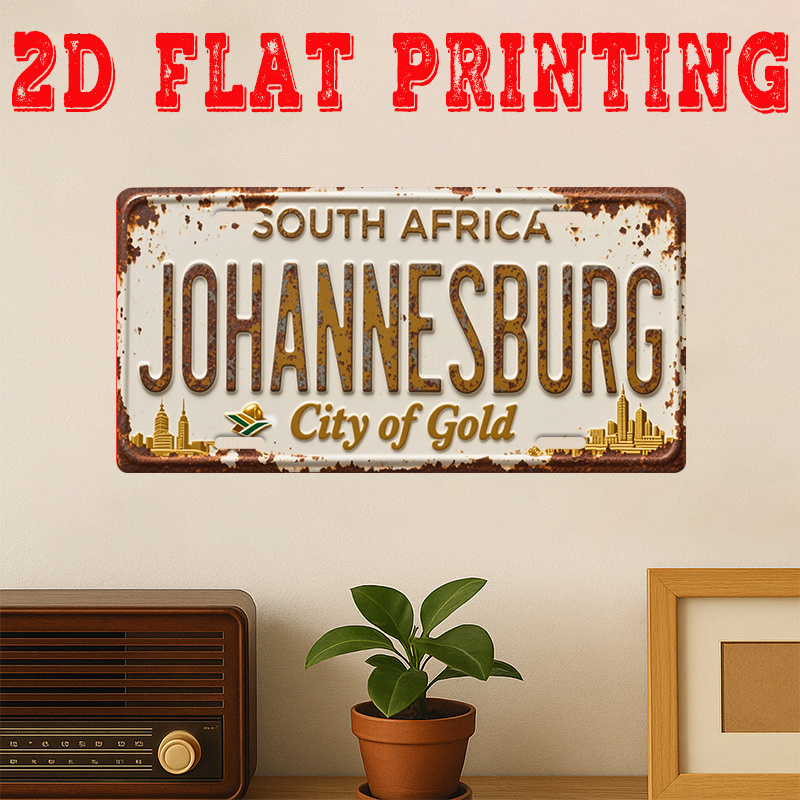 Home Decor Johannesburg - Vintage Johannesburg City Metal Tin Sign,