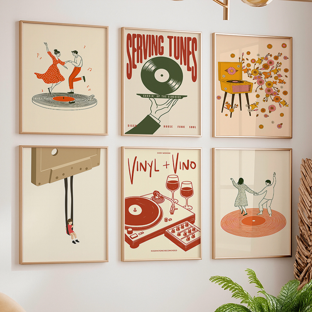 Home Decor Youtube - 1pc Vintage Music Canvas Poster Unframed