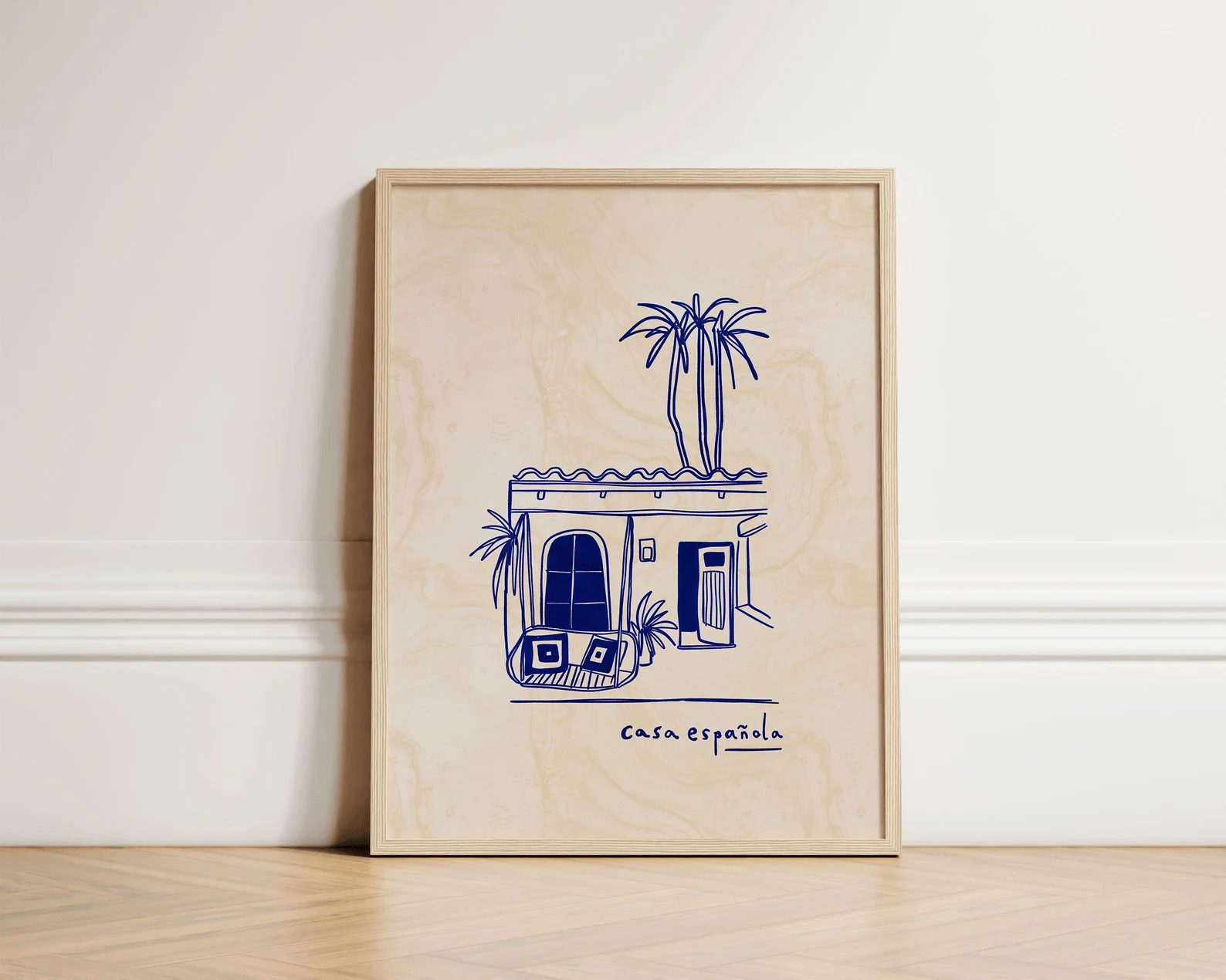 Home Decor Retro - Casa Espanol Print, Ink Bleed Style,