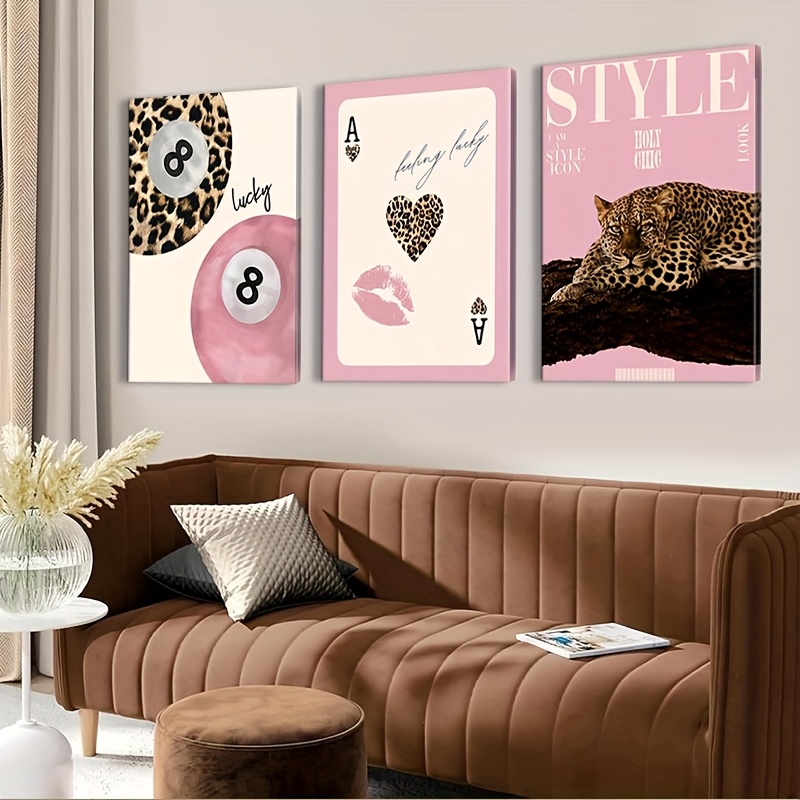 Home Decor Youtube - 3pcs Leopard Cheetah Canvas Wall Art