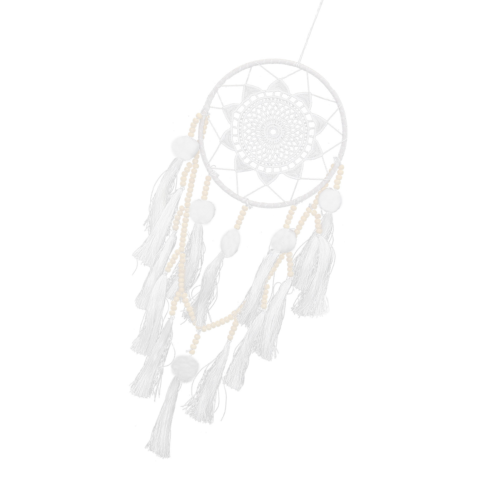 Macrame Wall Hanging - Large White Dreamcatcher Bohemian Wall Hanging