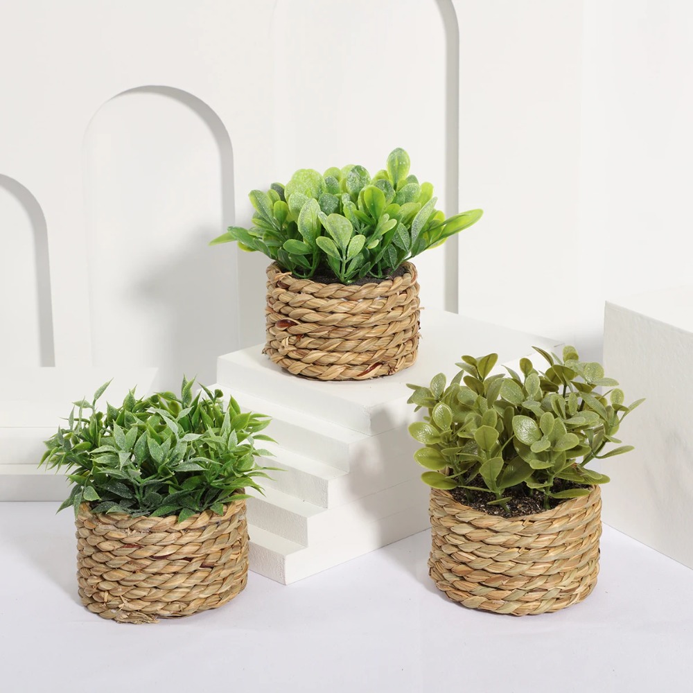 Artificial Hanging Plants - Green Artificial Potted Plant Eucalyptus Grass