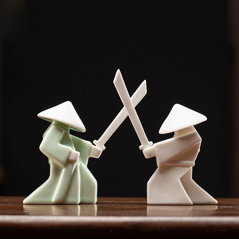 Incense Stick Holder - Swordsman Chivalrous Expert Ceramic Samurai Knight