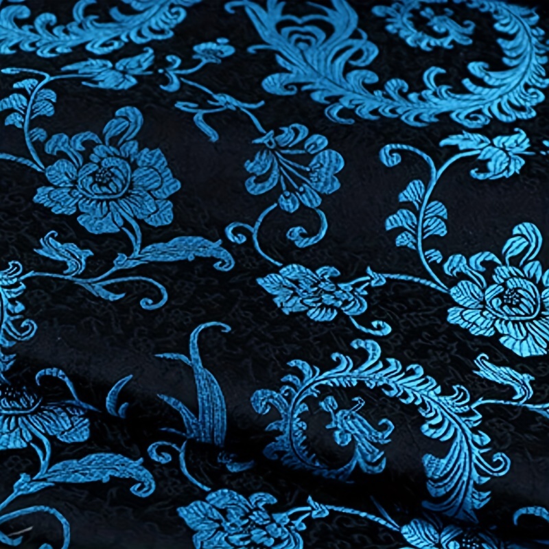 Home Decor Outdoor - 3D Blue Phoenix Tail Brocade Fabric
