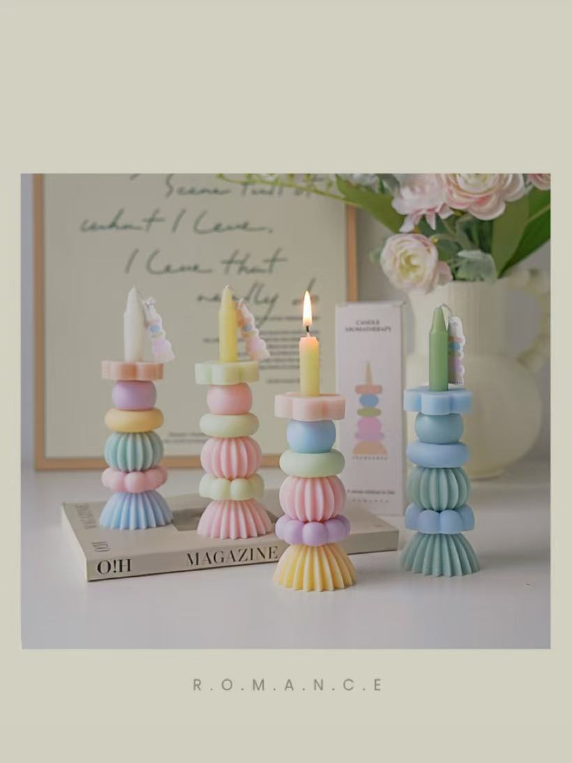Home Decor Lovely Home - Artisan Geometric Layered Fragrance Candle, Lovely