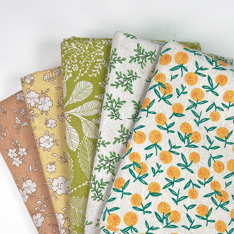 Home Decor Fabric - Pastoral Floral Cotton Linen Blend Fabric