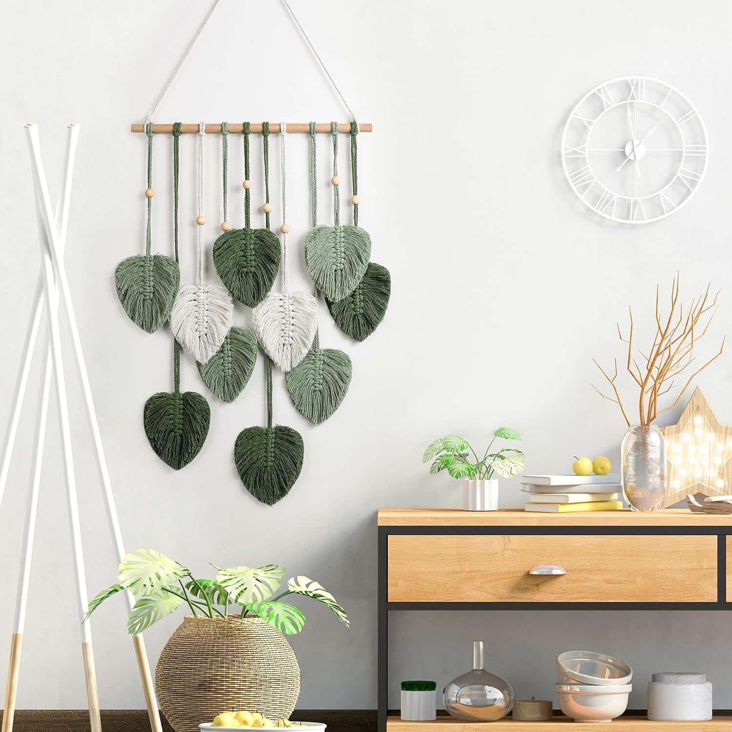 Bohemian Macramé Leaf Wall Han - огляд і ціна Macrame Wall Hanging