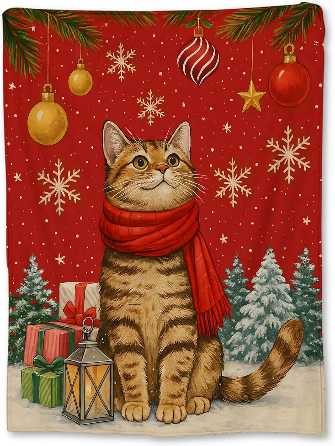 Festive Cat Christmas Throw Bl - огляд і ціна Home Xmas Decor Ideas