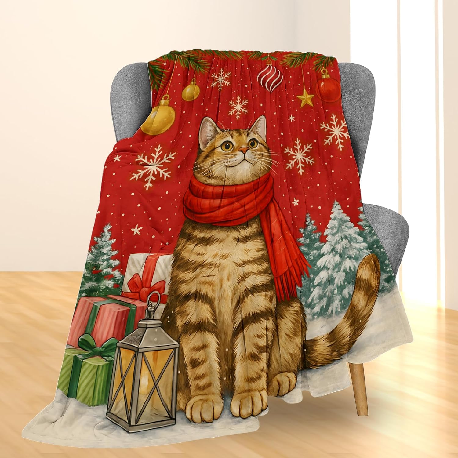 Festive Cat Christmas Throw Bl - огляд і ціна Home Xmas Decor Ideas
