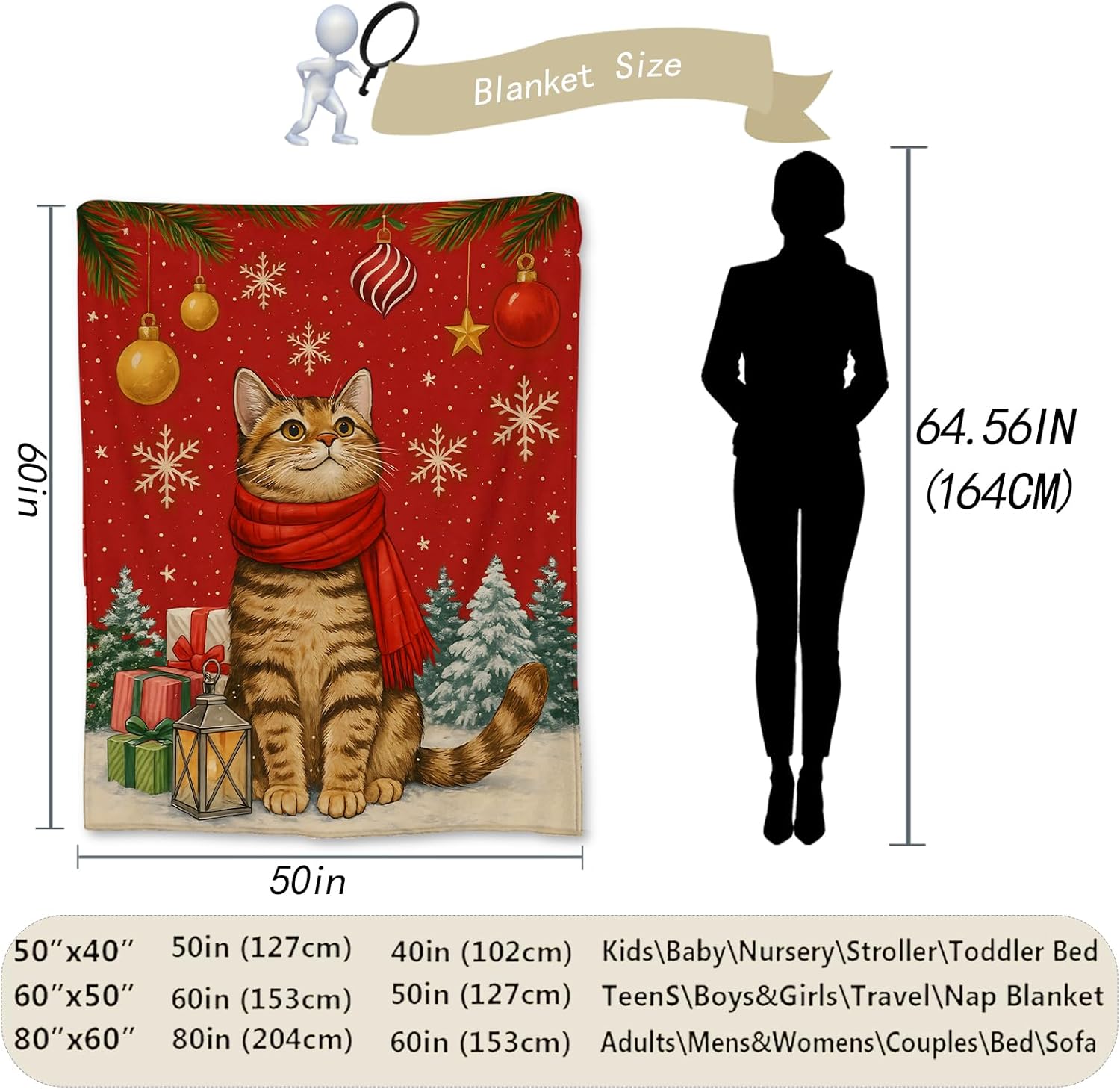 Festive Cat Christmas Throw Bl - огляд і ціна Home Xmas Decor Ideas