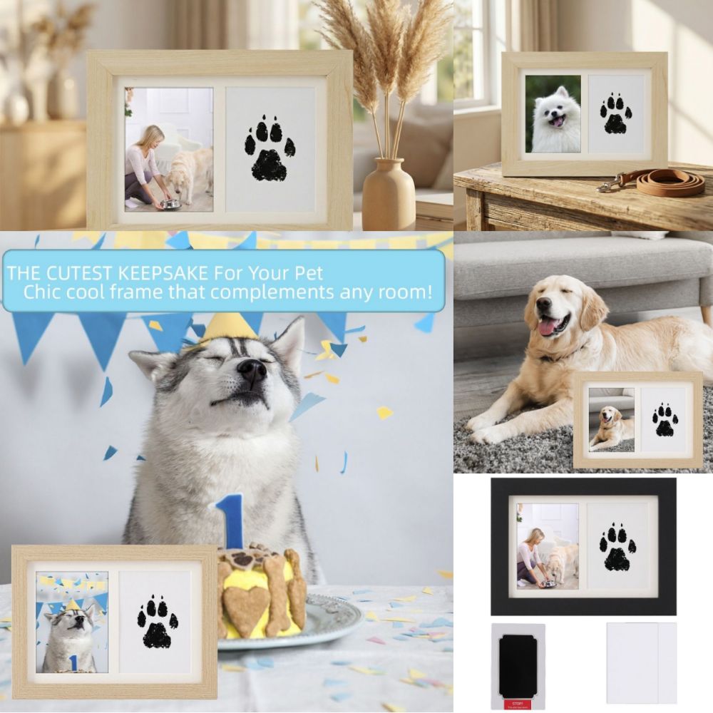Wooden Pet Paw Print Kit Inkle - огляд і ціна Bamboo Photo Frame