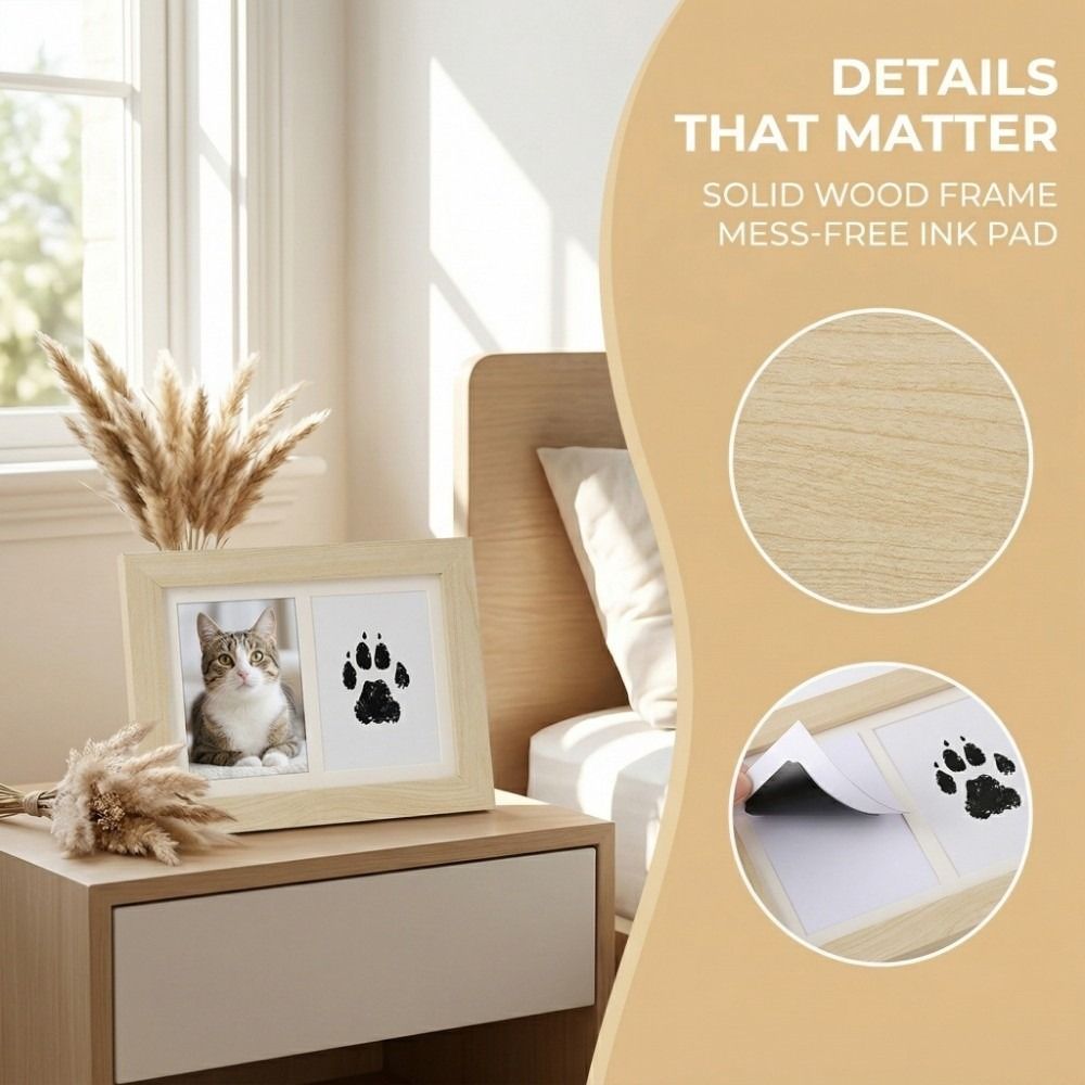 Wooden Pet Paw Print Kit Inkle - огляд і ціна Bamboo Photo Frame