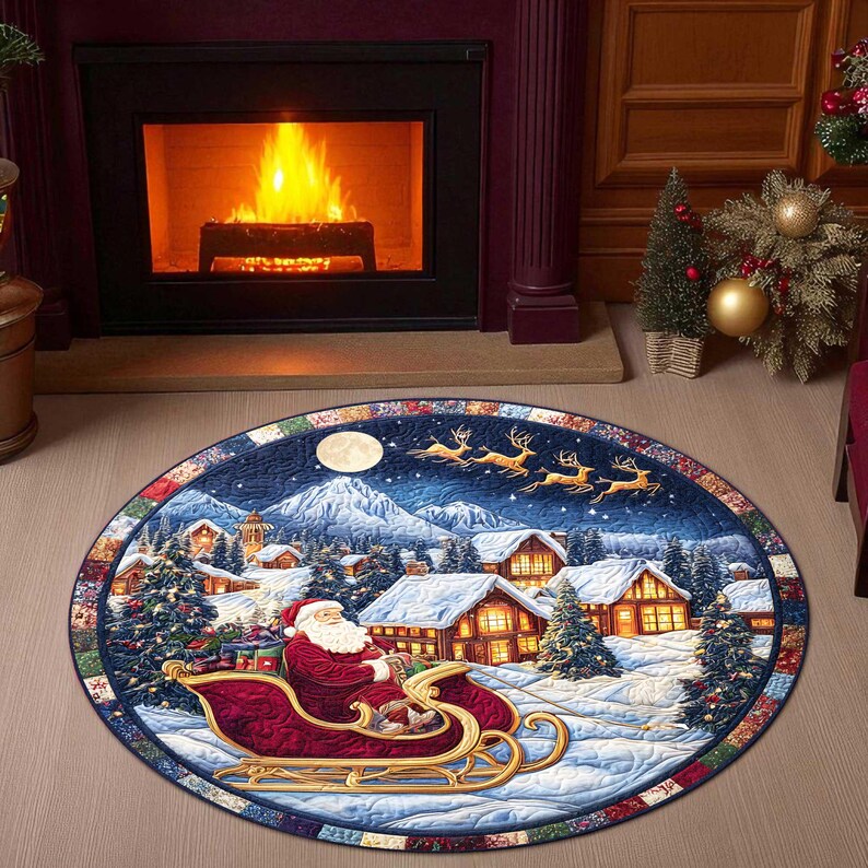 Santa Sleigh Christmas Round D - огляд і ціна Home Xmas Decor Ideas