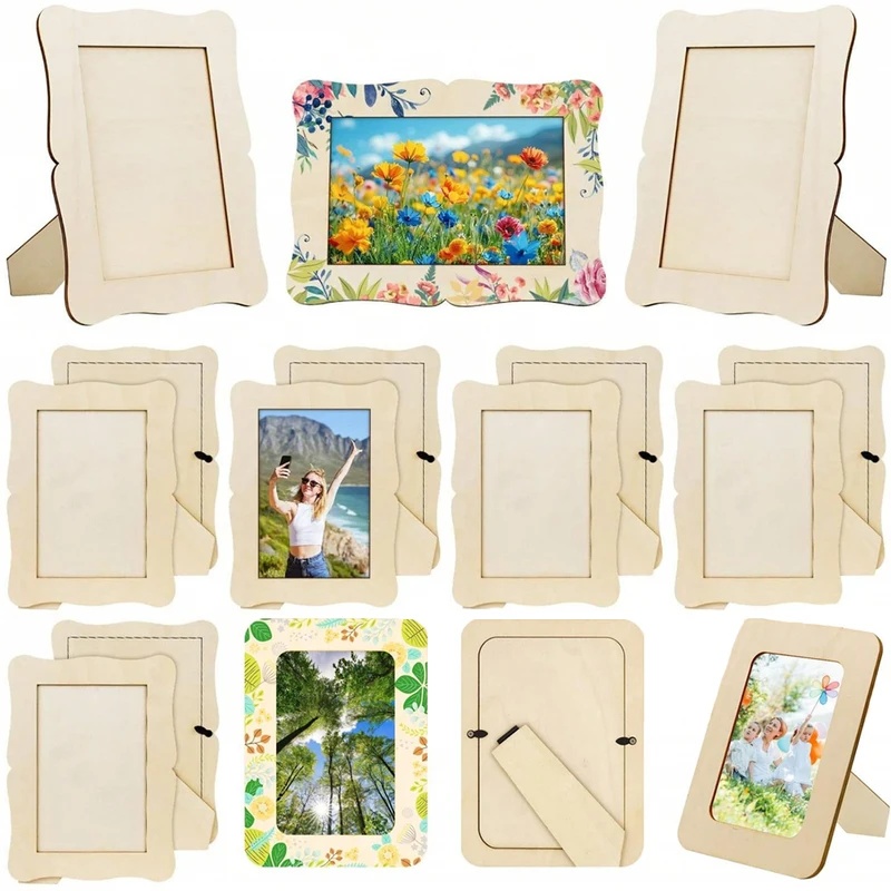 5Pcs Unfinished Wooden Frames  - огляд і ціна Bamboo Photo Frame