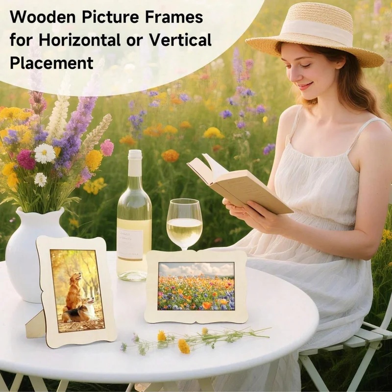 5Pcs Unfinished Wooden Frames  - огляд і ціна Bamboo Photo Frame