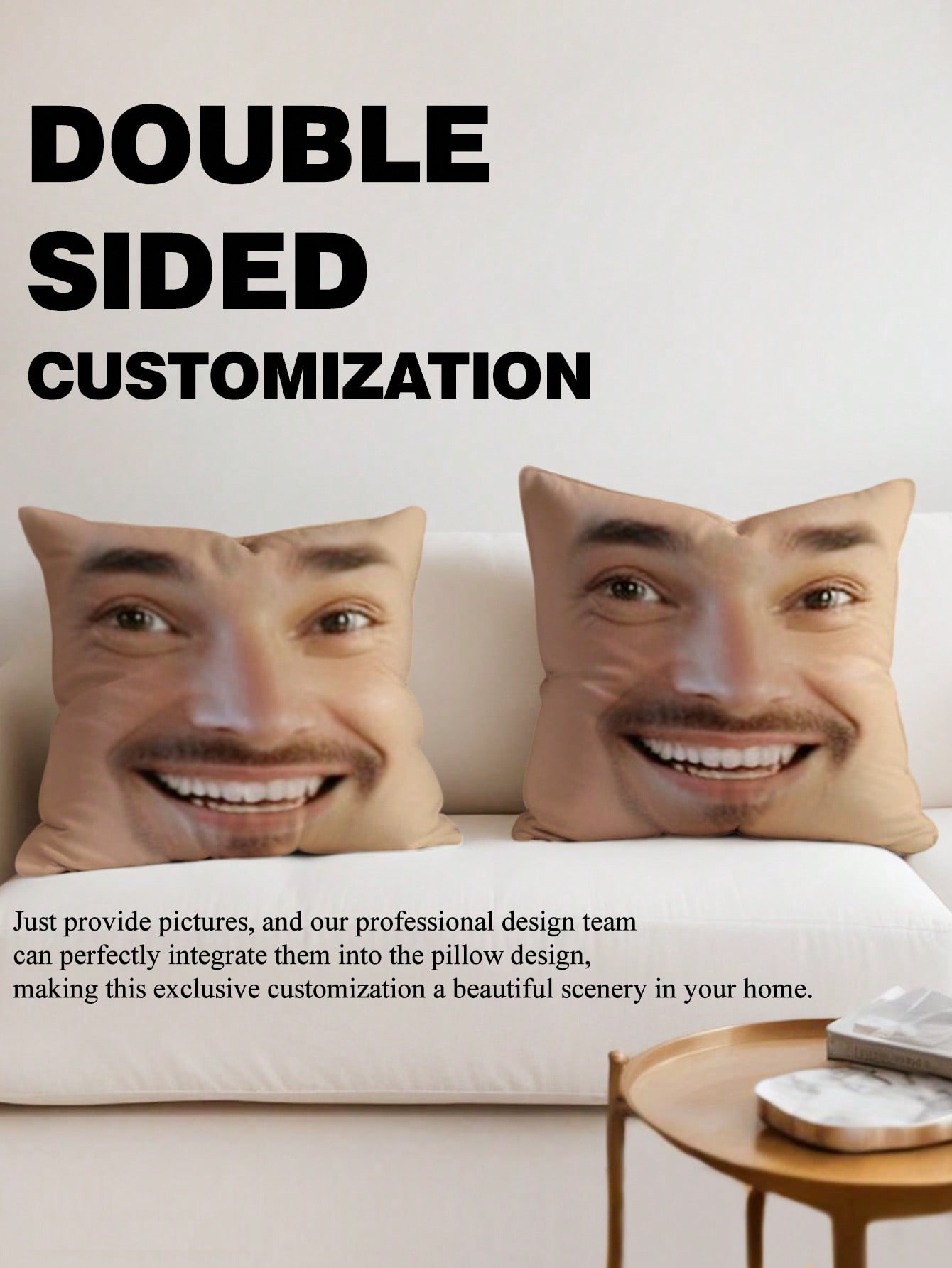 1pc Custom Face Square Pillow  - огляд і ціна Home Decor Fabric