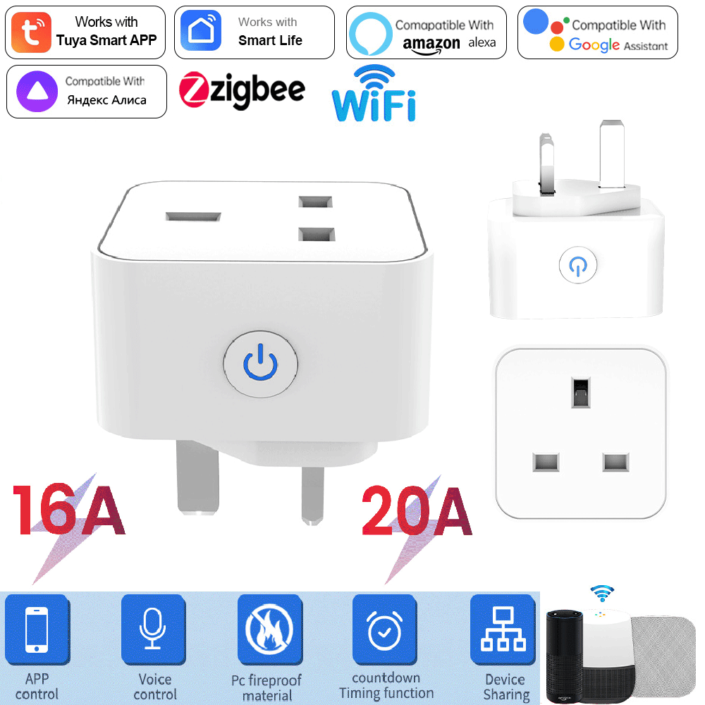 Tuya Smart Socket 16A/20A WiFi - огляд і ціна Home Decor Uk