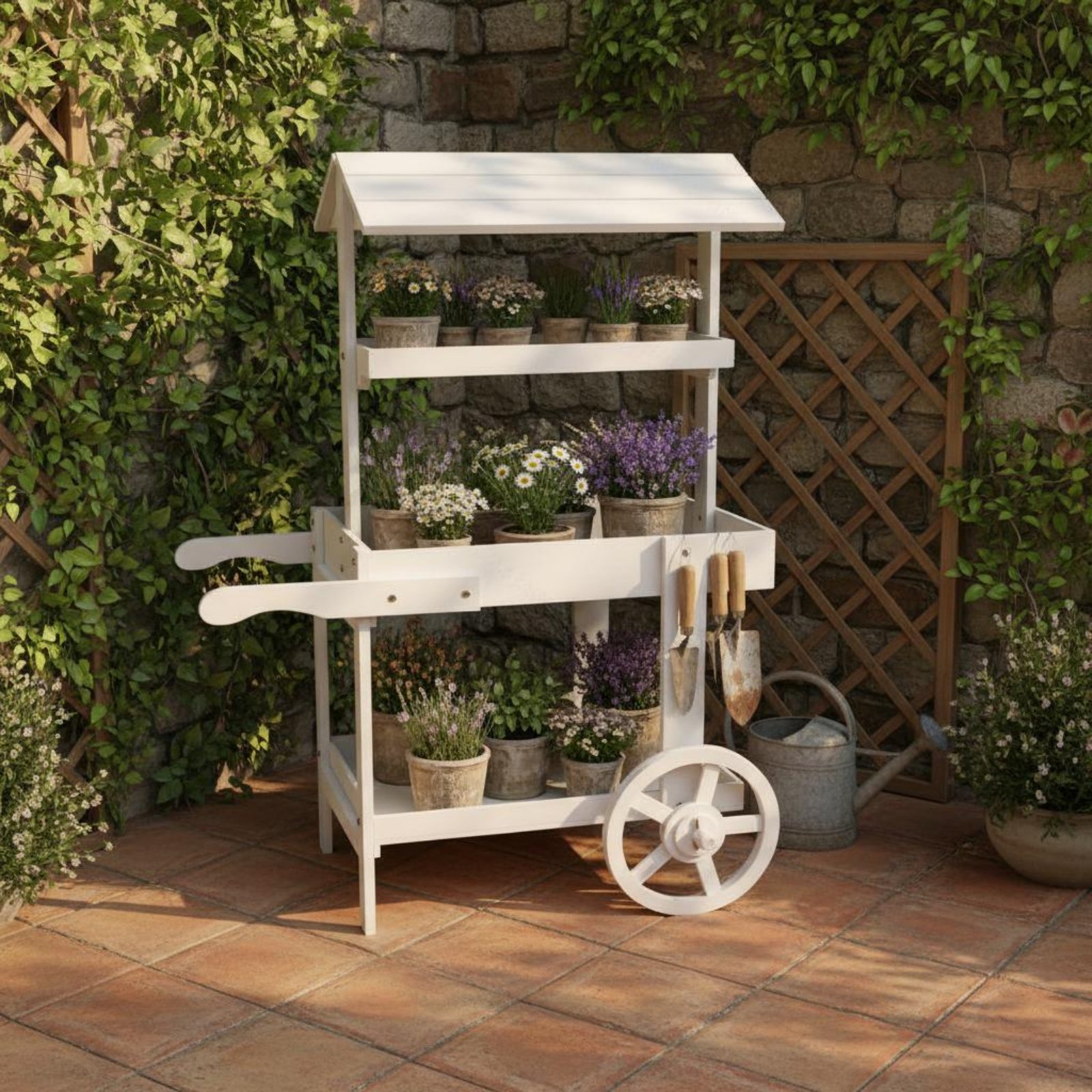Wooden Flower Trolley Decorati - огляд і ціна Home Decor Flowers