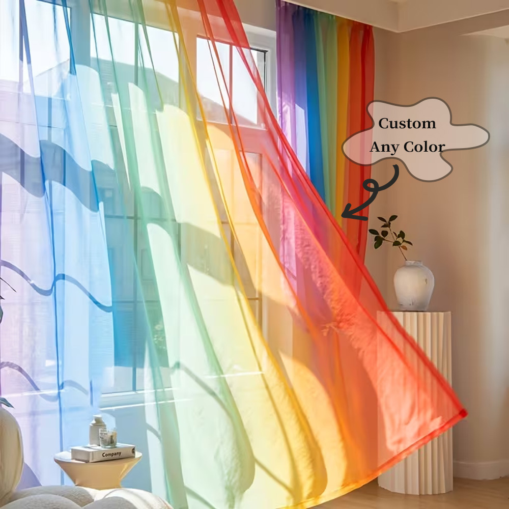 Custom 2D Flat 2pcs Sheer Curt - огляд і ціна Home Decor Fabric