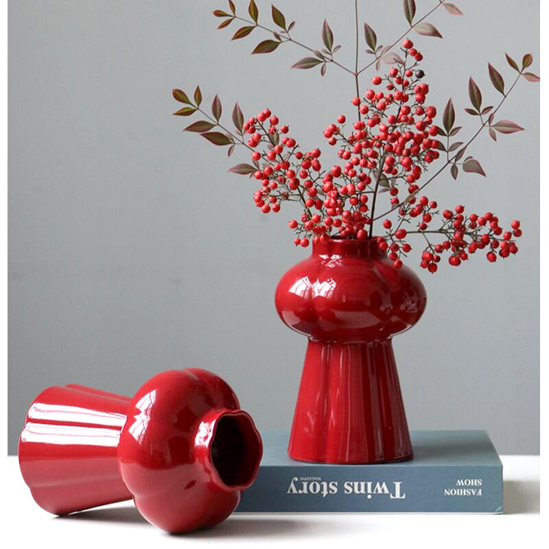 1Pcs Red Ceramic Vase, Desktop - огляд і ціна Home Decor Center
