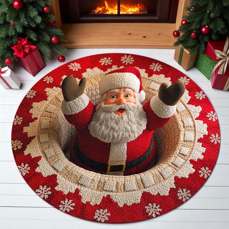 Christmas Santa Claus Round Do - огляд і ціна Home Xmas Decor Ideas