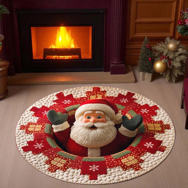 Christmas Santa Claus Round Do - огляд і ціна Home Xmas Decor Ideas
