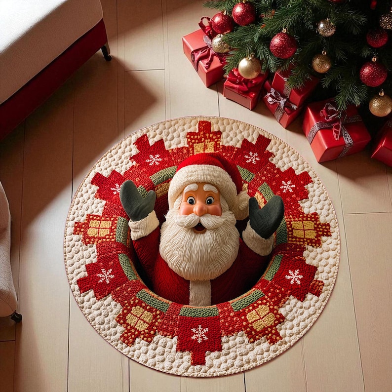 Christmas Santa Claus Round Do - огляд і ціна Home Xmas Decor Ideas