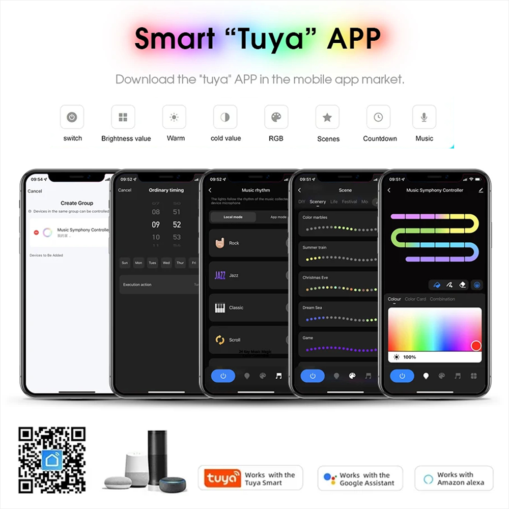 Tuya WiFi WS2811 RGBIC COB LED - огляд і ціна Home Decor App Free