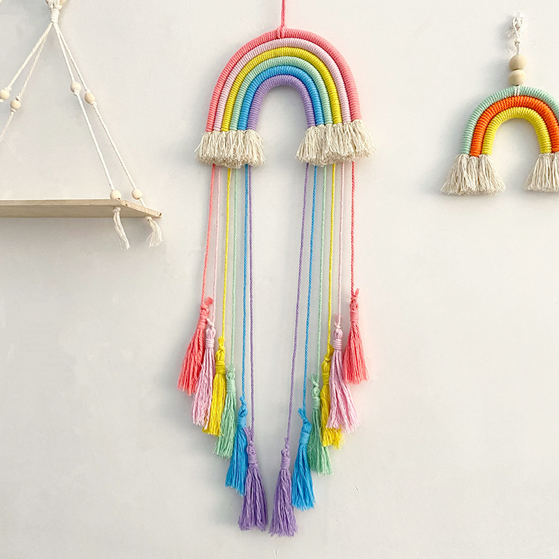Cotton Rope Woven Rainbow Hang - огляд і ціна Macrame Wall Hanging