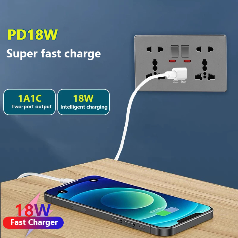 UK 13A with USB Type-c 18W Qui - огляд і ціна Home Decor Uk