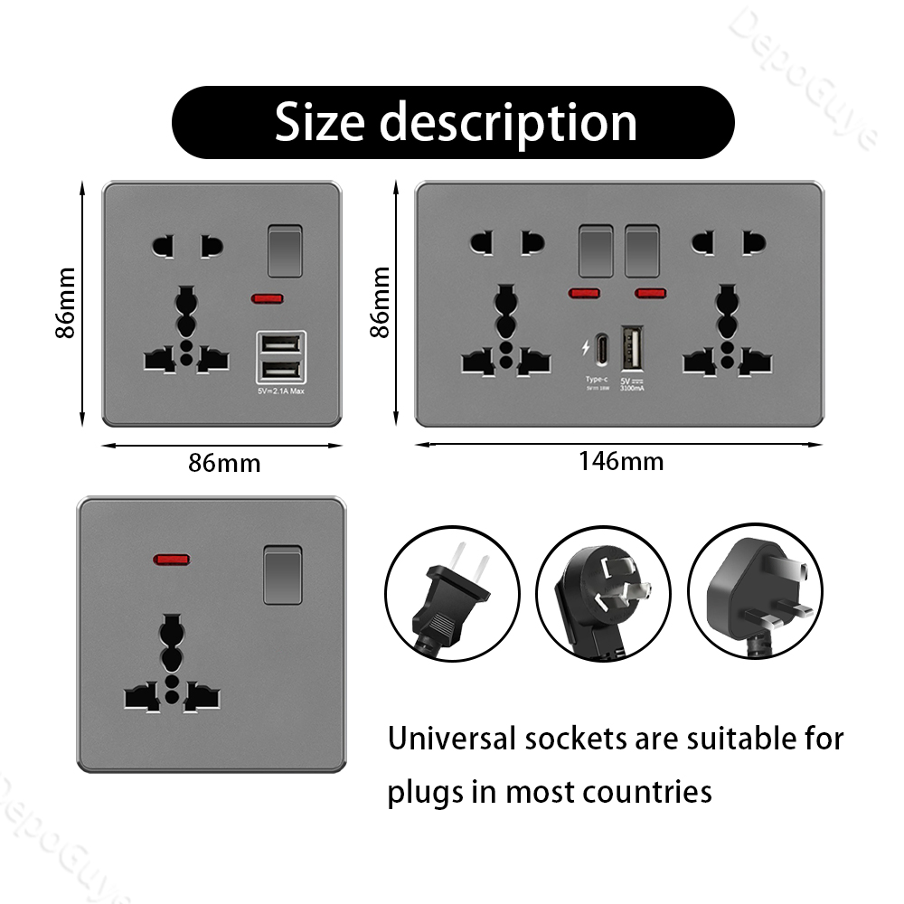 UK 13A with USB Type-c 18W Qui - огляд і ціна Home Decor Uk