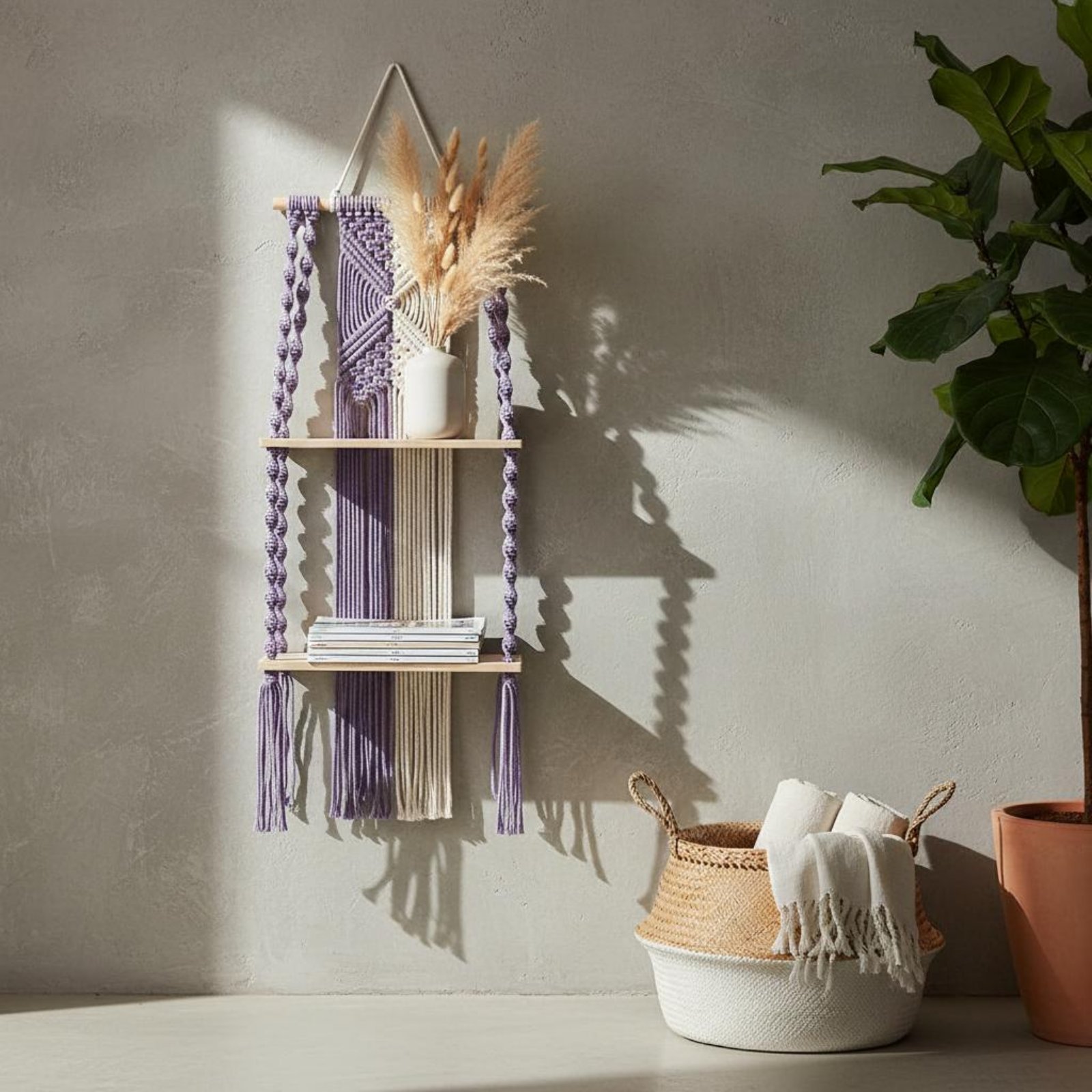 Boho Wall Hanging Shelf Handma - огляд і ціна Macrame Wall Hanging