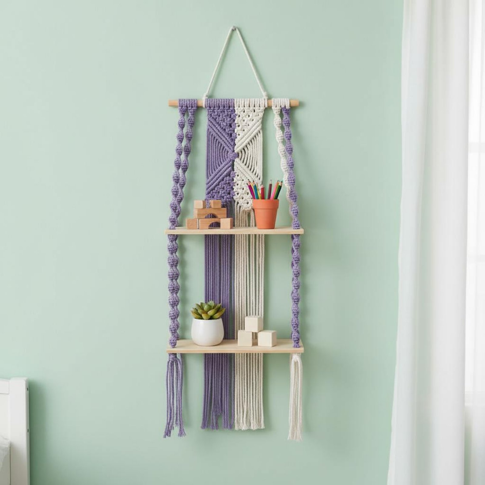 Boho Wall Hanging Shelf Handma - огляд і ціна Macrame Wall Hanging