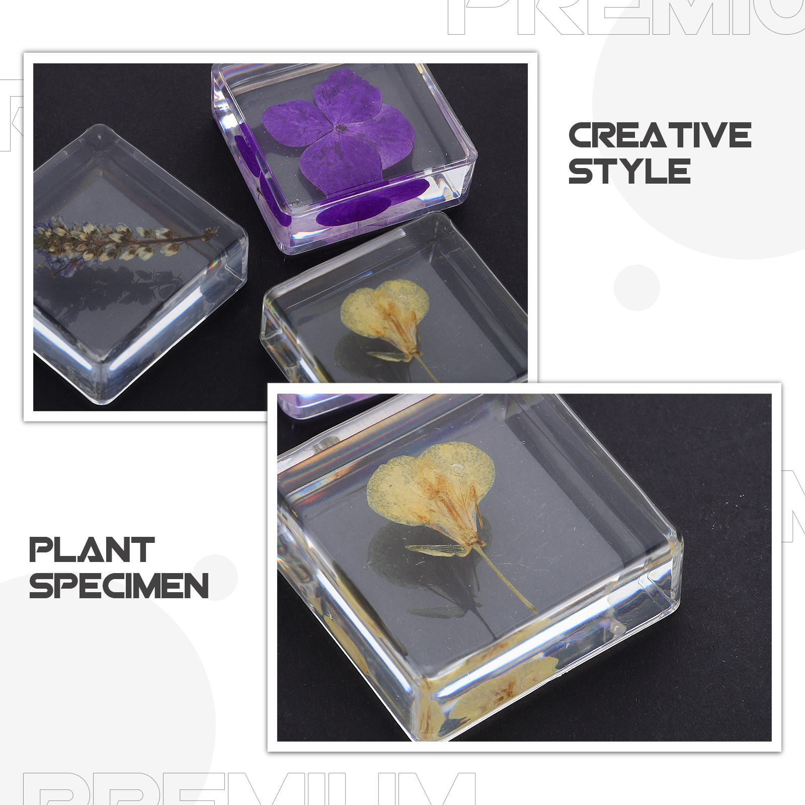 3Pcs Flower Resin Specimen Bot - огляд і ціна Home Decor Flowers