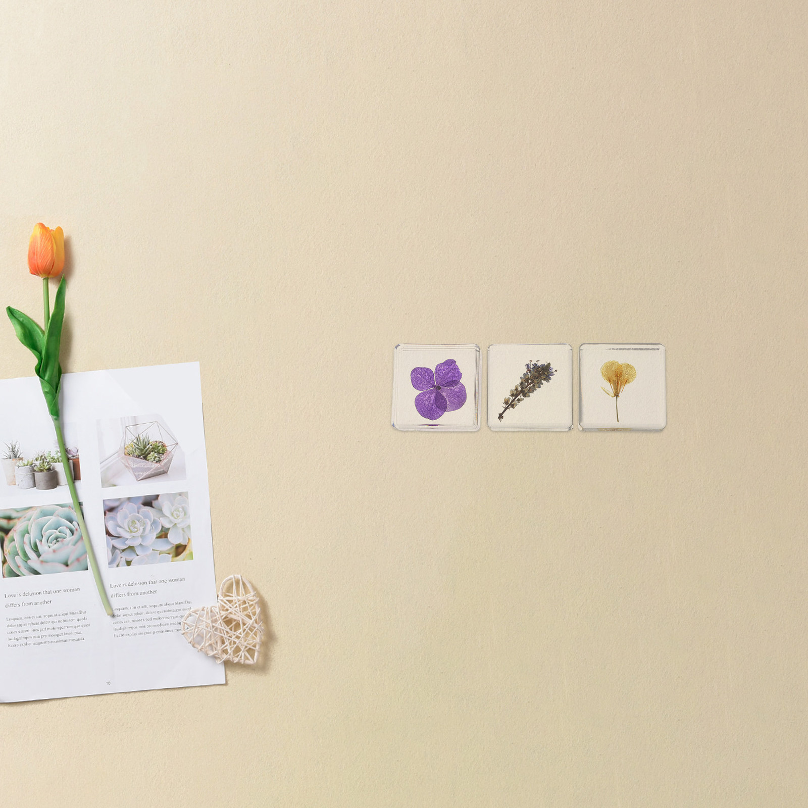 3Pcs Flower Resin Specimen Bot - огляд і ціна Home Decor Flowers