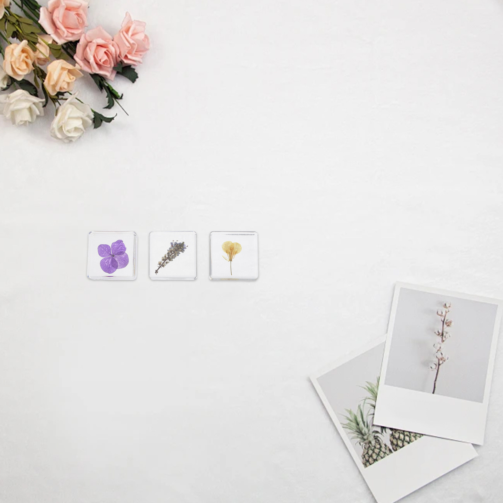 3Pcs Flower Resin Specimen Bot - огляд і ціна Home Decor Flowers