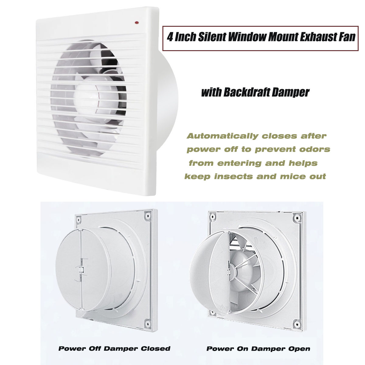 4 Inch Silent Window Mount Exh - огляд і ціна Home Decor Uk