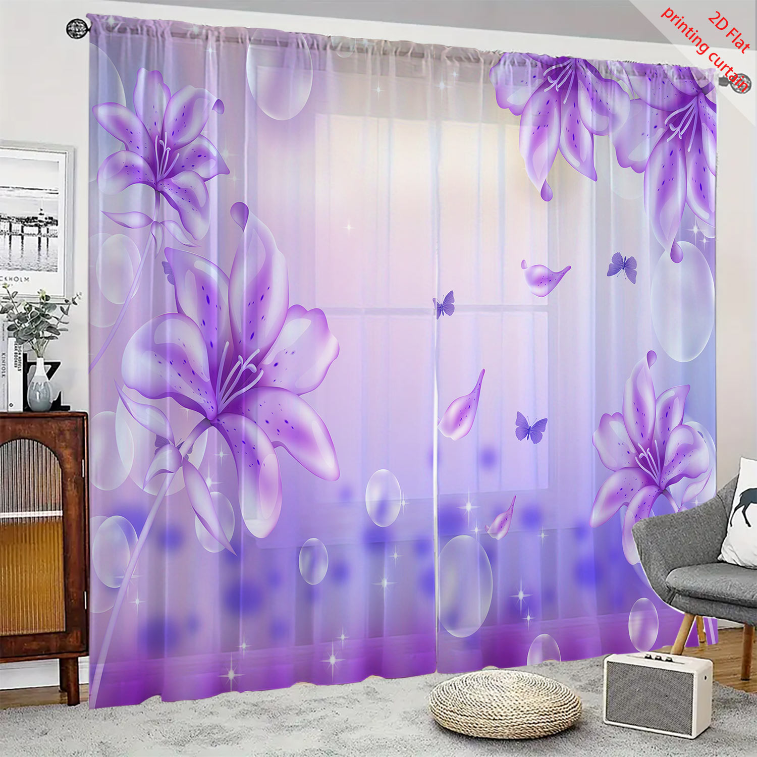 Purple Flower Printed Transpar - огляд і ціна Home Decor Youtube