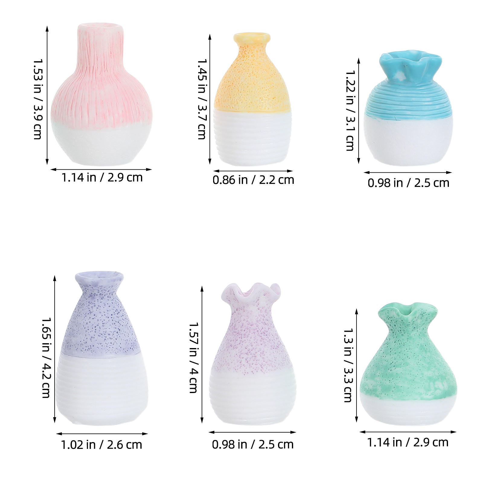 6Pcs Mini Resin Flower Vase Se - огляд і ціна Home Decor Flowers