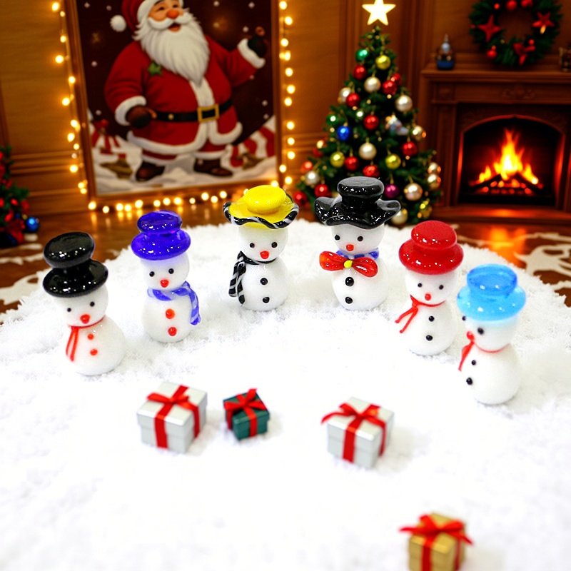 Mini Cute Glass Snowman Christ - огляд і ціна Home Xmas Decor Ideas