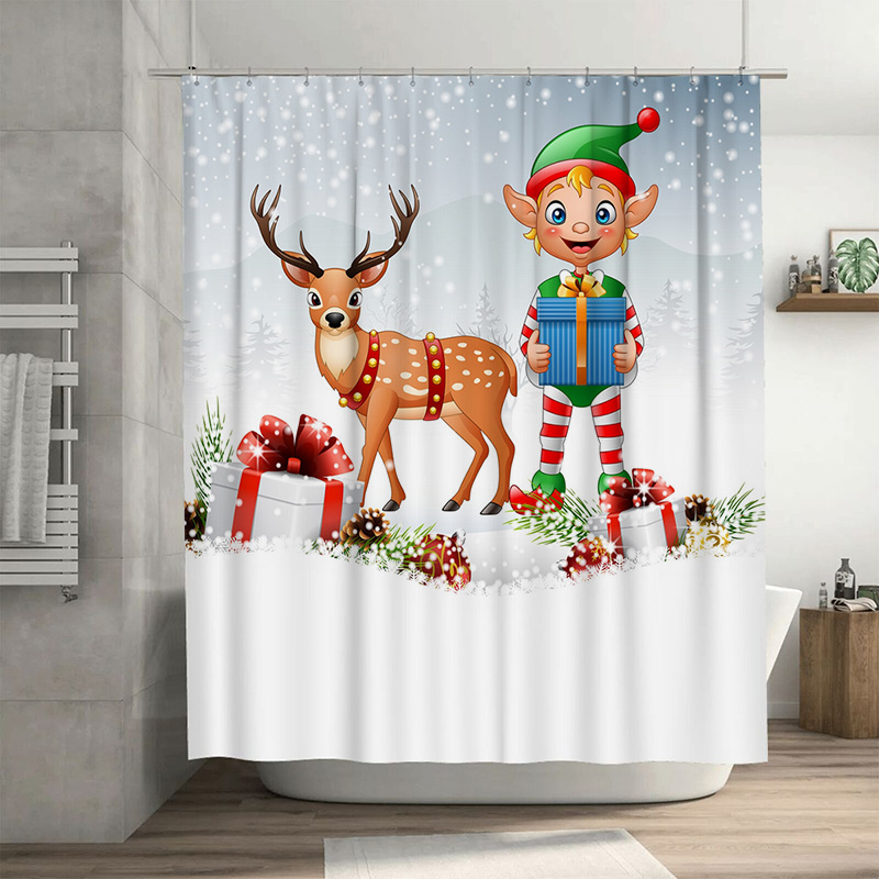 TU Christmas Deer Shower Curta - огляд і ціна Home Xmas Decor Ideas