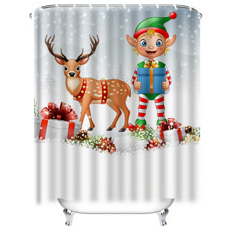 TU Christmas Deer Shower Curta - огляд і ціна Home Xmas Decor Ideas