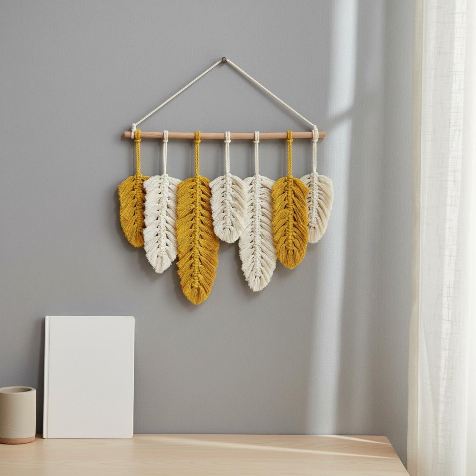 Macrame Feather Wall Hanging H - огляд і ціна Macrame Wall Hanging