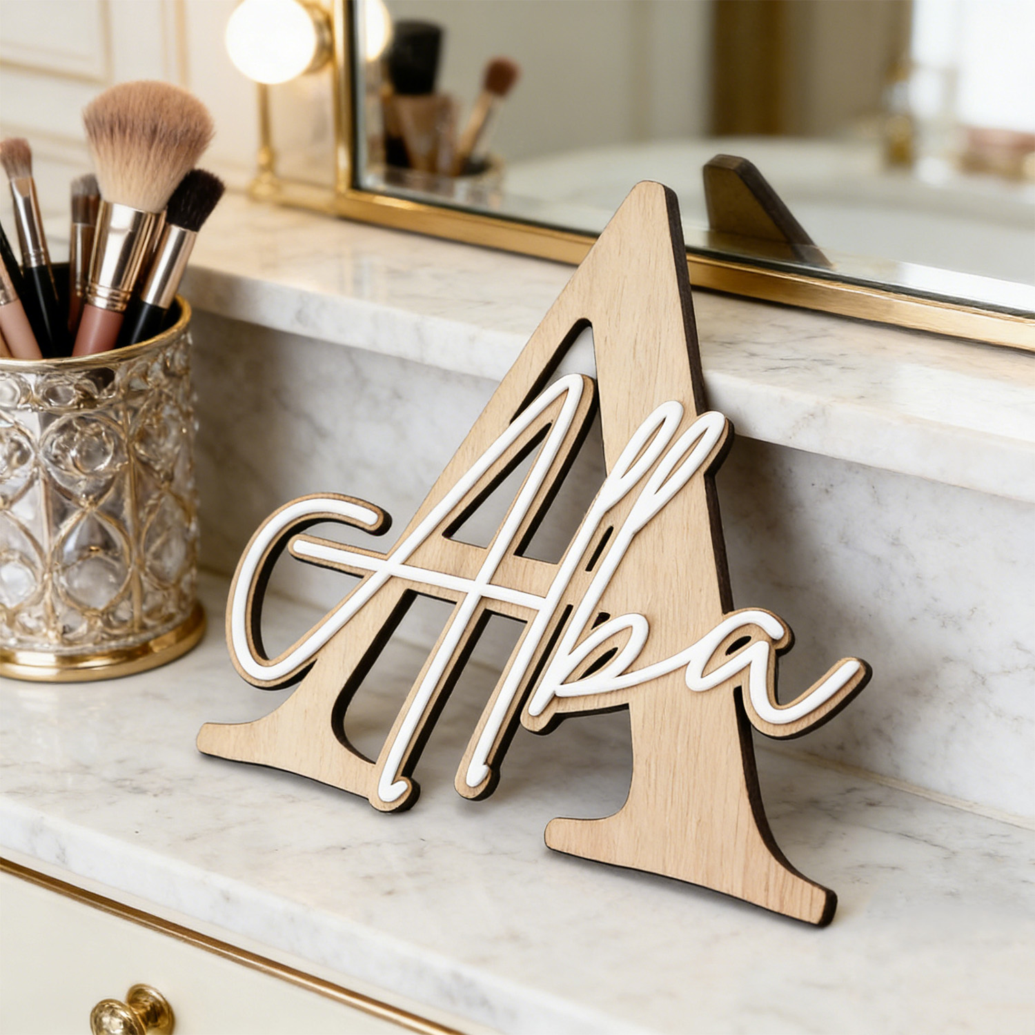 1pc Double-layer Wooden Name D - огляд і ціна Home Decor Zone