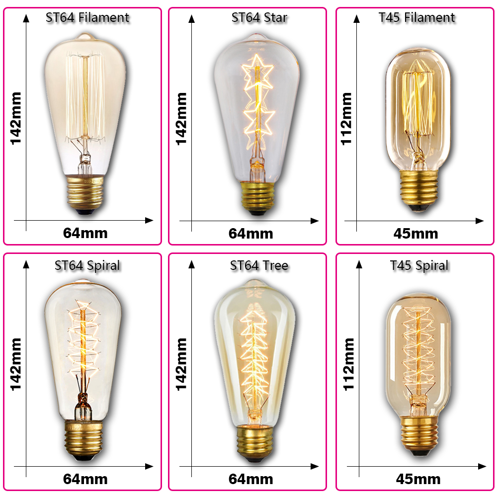Retro Edison Light Bulb E27 40 - огляд і ціна Home Decor Retro